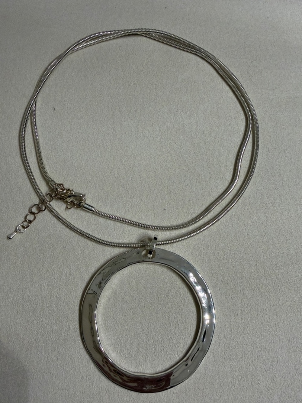 Silver Open Circle Pendant Necklace - Women Jewelry